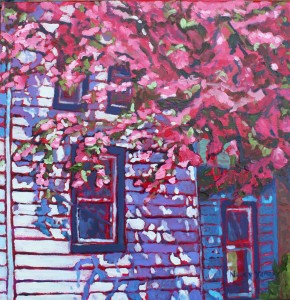 Apple Blossoms and Shadows 16 X 16,
